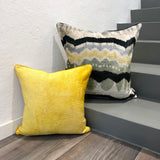 Attractive Velvet Ikat Cushion Wavy Horizon