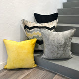 Multicolor Velvet Ikat Cushion Wavy Horizon