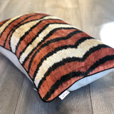 Velvet Ikat Cushion Tiger with amazing Piping