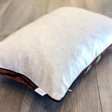 Linen backside of Velvet Ikat Cushion Tiger