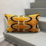 Designer Velvet Ikat Cushion Savannah Sunset
