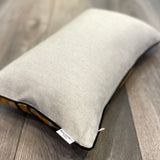 Linen backside of Velvet Ikat Cushion Savannah Sunset