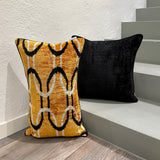 Soft Velvet Ikat Cushion Savannah Sunset