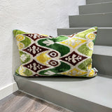 Beautiful Velvet Ikat Pillow Save Rainforest