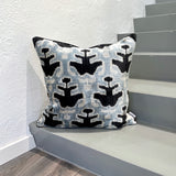 Velvet Ikat Cushion Butterflies | Front angle view