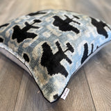Velvet Ikat Cushion Butterflies | Close angle view