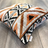 Velvet Ikat Cushion Azulik with Piping