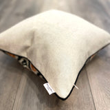 Linen Backside of Velvet Ikat Cushion Azulik