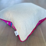 Velvet Ikat Cushion Adventure Awaits | Backside view