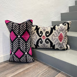 Velvet Ikat Pillow Pink Diamond | Velvet Ikat Pillow Chique