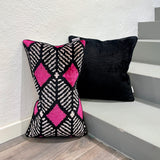 Velvet Ikat Pillow Chique | with Velvet Ikat cushion black