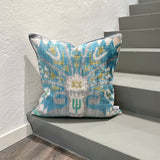 Velvet Ikat Cushion Bliss | Front angle view