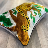 Velvet Ikat Pillow Jaguar .