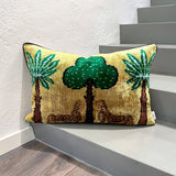 Velvet Ikat Pillow Cheetah | Front angle view