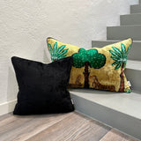 Velvet Ikat Pillow Cheetah | with Velvet Ikat Cushion Black