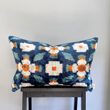 Velvet Ikat Pillow Oxygen | Front view