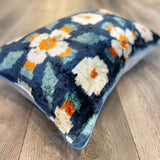Velvet Ikat Pillow Oxygen | Different angle view