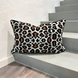 Velvet Ikat Pillow Leopard | Front angle view