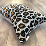 Velvet Ikat Pillow Leopard | Close angle view
