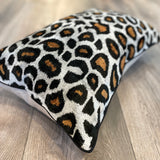 Velvet Ikat Pillow Leopard | Different angle view