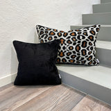 Velvet Ikat Pillow Leopard | with Velvet Ikat Cushion Black