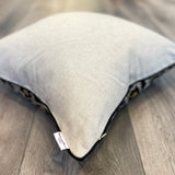 Velvet Ikat Cushion Snow Leopard | Backside view