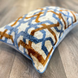Velvet Ikat Pillow Arabesque Blue |