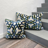 Velvet Ikat Pillow Arabesque Green | with Velvet Ikat Cushion Arabesque Green
