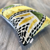 Velvet Ikat Pillow Crocodile | Close angle view