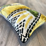 Velvet Ikat Pillow Crocodile |