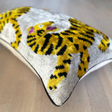 Velvet Ikat Pillow Tigers |