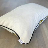 Velvet Ikat Pillow Tigers |  Backside view