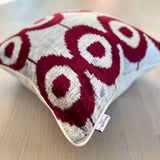 Velvet Ikat Cushion Xmas | Close angle view