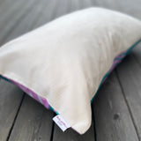 Cotton Ikat Cushion Pastel Blue Backside view