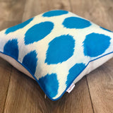 Silk Ikat Cushion Dots with Piping