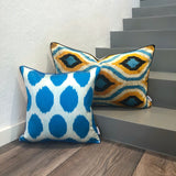 Geometric patterned Silk Ikat Cushion