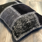 45x60 cm Patchwork Cushion Black | 18"x24" Patchwork Pillow Black