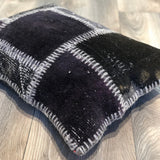 45x60 cm Patchwork Cushion Black | 18"x24" Patchwork Pillow Black