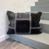 45x60 cm Patchwork Cushion Black | 18"x24" Patchwork Pillow Black