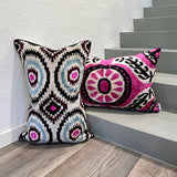 Velvet Ikat Pillow Peace front.