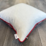 Silk Ikat Cushion Heart Red with Concealed Zipper