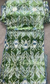 Velvet Ikat Cushion Green Planet.