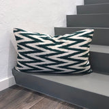 Green Zigzag Silk Ikat Pillow