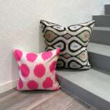 Silk and Velvet Ikat Cushion