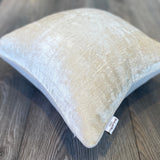 Velvet Ikat Cushion Cream.