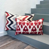 Ogee-pattern Silk Ikat Pillow