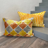 Velvet Ikat Pillow Marrakesh Sun front.