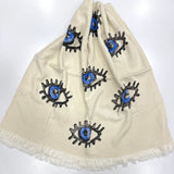 Muslin Towel Evil Eye Blue