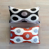 Colorful Silk Ikat Pillow Bird