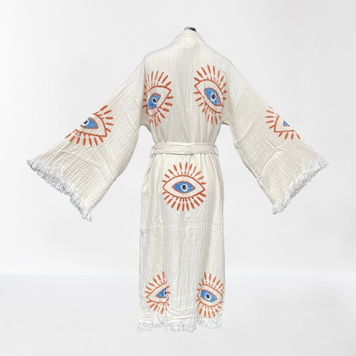 Muslin Robe Awake Evil Eye | Turkish Kimono Awake Evil Eye